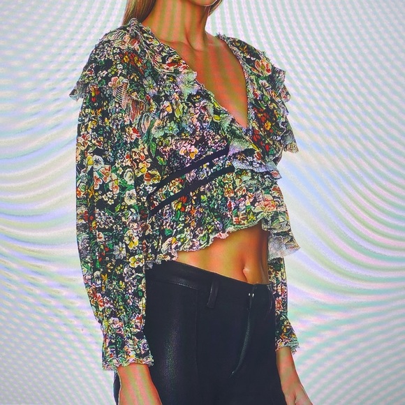 NWT Free People Rudi Ruffle Top size Large - Picture 7 of 8